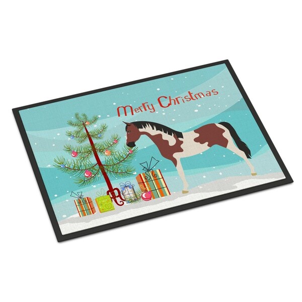 Carolines Treasures Pinto Horse Christmas Indoor or Outdoor Mat - 18 x 27 in. BB9274MAT - main